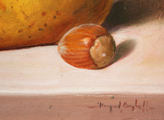 Raymond Campbell, Original oil painting on panel, Fruit to Start  Signature image. Click to enlarge
