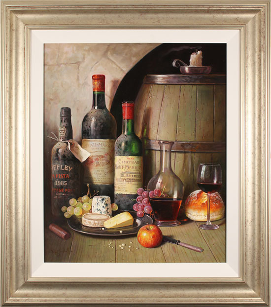 Raymond Campbell, Original oil painting on panel, Feast for the Senses 