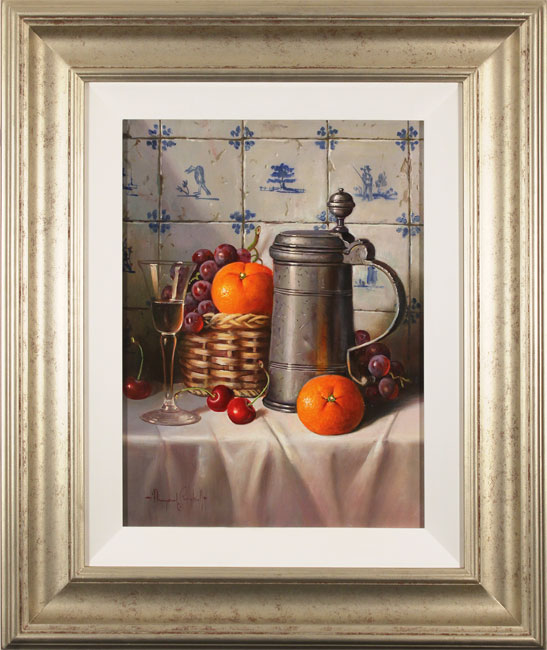 Raymond Campbell, Original oil painting on panel, Pewter Tankard 