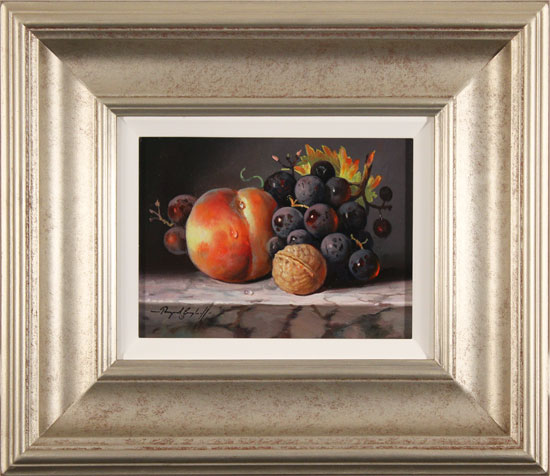 Raymond Campbell, Original oil painting on panel, Fruit and Walnut 