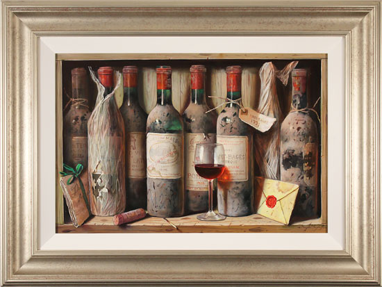 Raymond Campbell, Original oil painting on panel, Favourites from the Cellar, click to enlarge