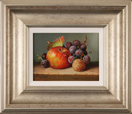 Raymond Campbell, Original oil painting on panel, Apple, Walnut and Grapes, click to enlarge