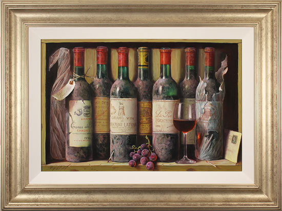 Raymond Campbell, Original oil painting on panel, Cellar Favourites, click to enlarge