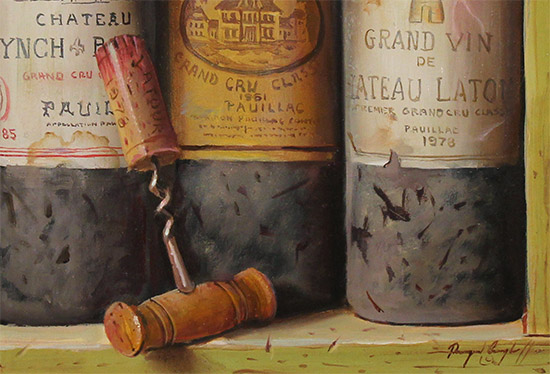 Raymond Campbell, Original oil painting on panel, Treasures of the Cellar  Signature image. Click to enlarge
