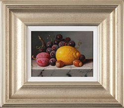Raymond Campbell, Original oil painting on panel, Fruit and Nuts