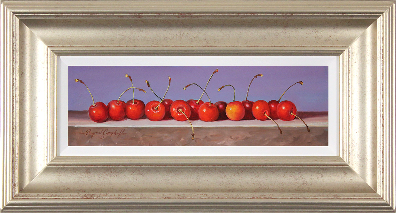 Raymond Campbell, Original oil painting on panel, Cherries. Click to enlarge