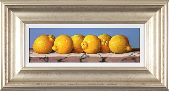 Raymond Campbell, Original oil painting on panel, Lemons 