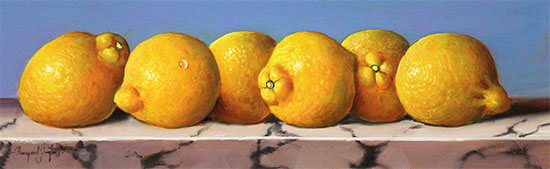Raymond Campbell, Original oil painting on panel, Lemons Without frame image. Click to enlarge