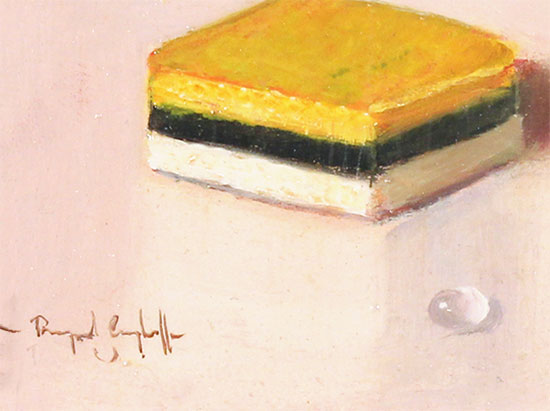 Raymond Campbell, Original oil painting on panel, Liquorice Allsort Signature image. Click to enlarge