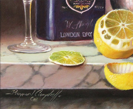 Raymond Campbell, Original oil painting on panel, A Tipple and a Twist Signature image. Click to enlarge