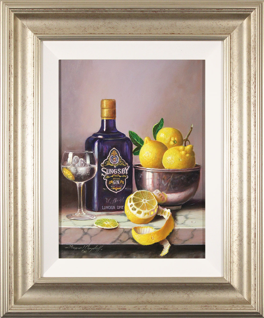 Raymond Campbell, Original oil painting on panel, A Tipple and a Twist. Click to enlarge