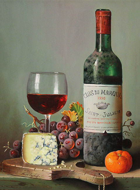 Raymond Campbell, Original oil painting on panel, Clos du Marquis, 1990 Without frame image. Click to enlarge