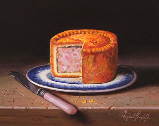 Raymond Campbell, Original oil painting on panel, Pork Pie Without frame image. Click to enlarge