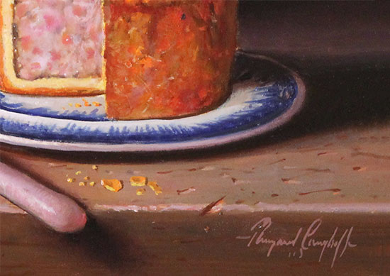 Raymond Campbell, Original oil painting on panel, Pork Pie Signature image. Click to enlarge