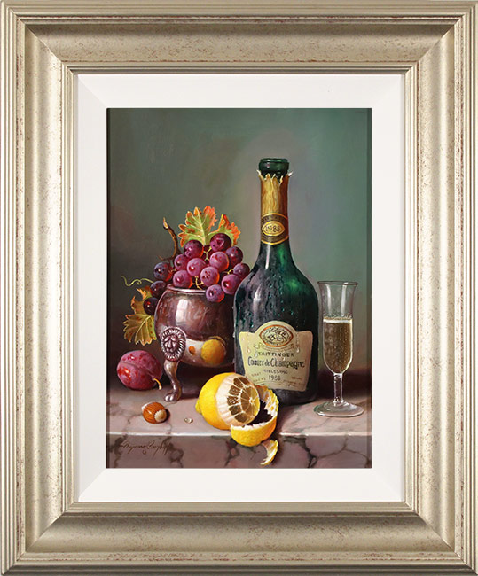 Raymond Campbell, Original oil painting on panel, Chilled Taittinger, 1988 Vintage Champagne 