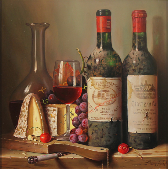 Raymond Campbell, Original oil painting on panel, Fine Pairings