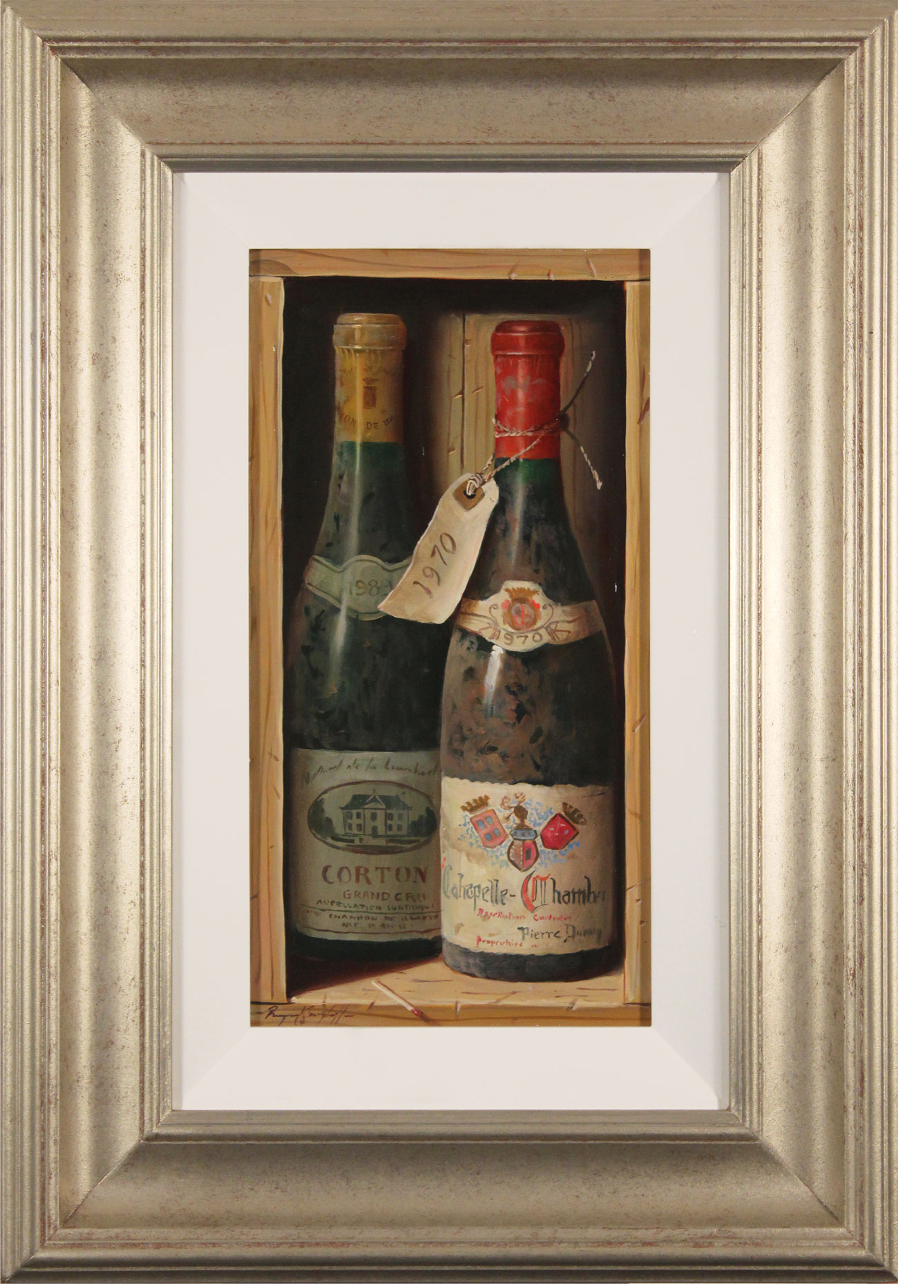 Raymond Campbell, Original oil painting on panel, Corton Grand Cru, 1989. Click to enlarge