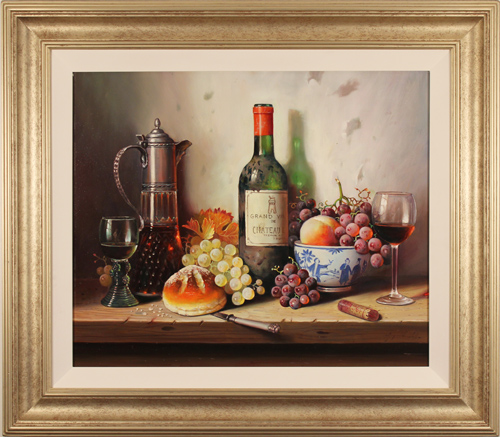 Raymond Campbell, Original oil painting on panel, Chateau Latour 1945, click to enlarge