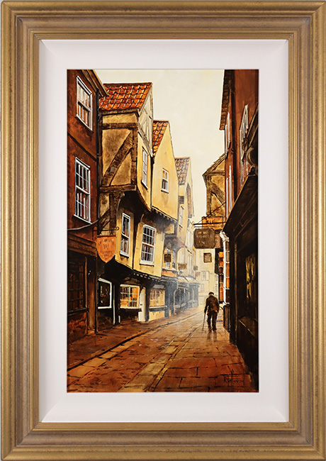 Richard Telford, Original oil painting on panel, Stroll Down the Shambles