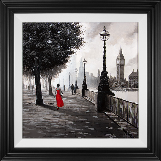 Richard Telford, Original oil painting on panel, Summer Stroll, London