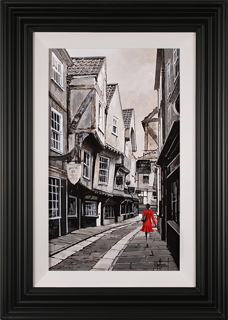 Richard Telford, Original oil painting on panel, Shambles Stroll, York