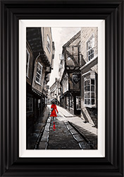 Richard Telford, Original oil painting on panel, Rain on The Shambles