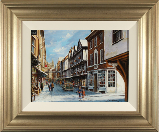 Gordon Lees, Original oil painting on panel, Stonegate, York 