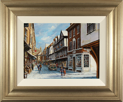 Gordon Lees, Original oil painting on panel, Stonegate, York