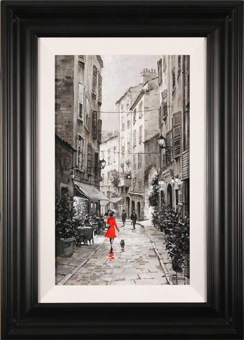 Richard Telford, Original oil painting on panel, Stroll Down the Cobbles  