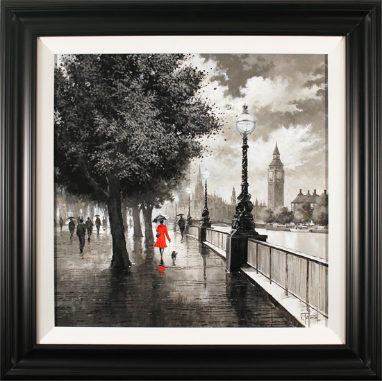 Richard Telford, Original oil painting on panel, The Queen's Walk, London 