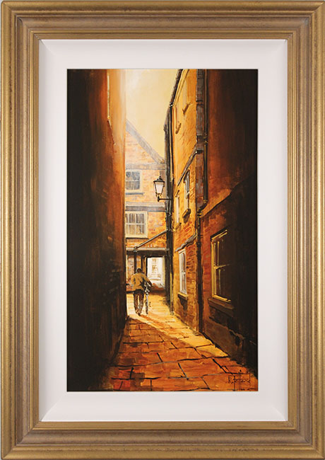 Richard Telford, Original oil painting on panel, Mad Alice Lane, York, click to enlarge