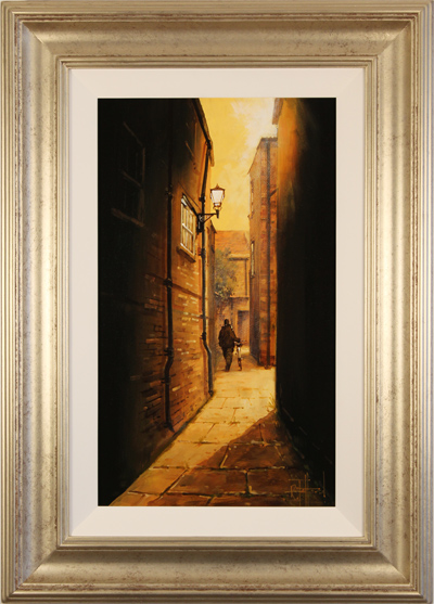 Richard Telford, Original oil painting on panel, Mad Alice Lane, York, click to enlarge