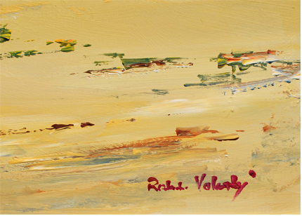 Roberto Luigi Valente, Original acrylic painting on board, Tahiti Beach, Saint Tropez Signature image. Click to enlarge