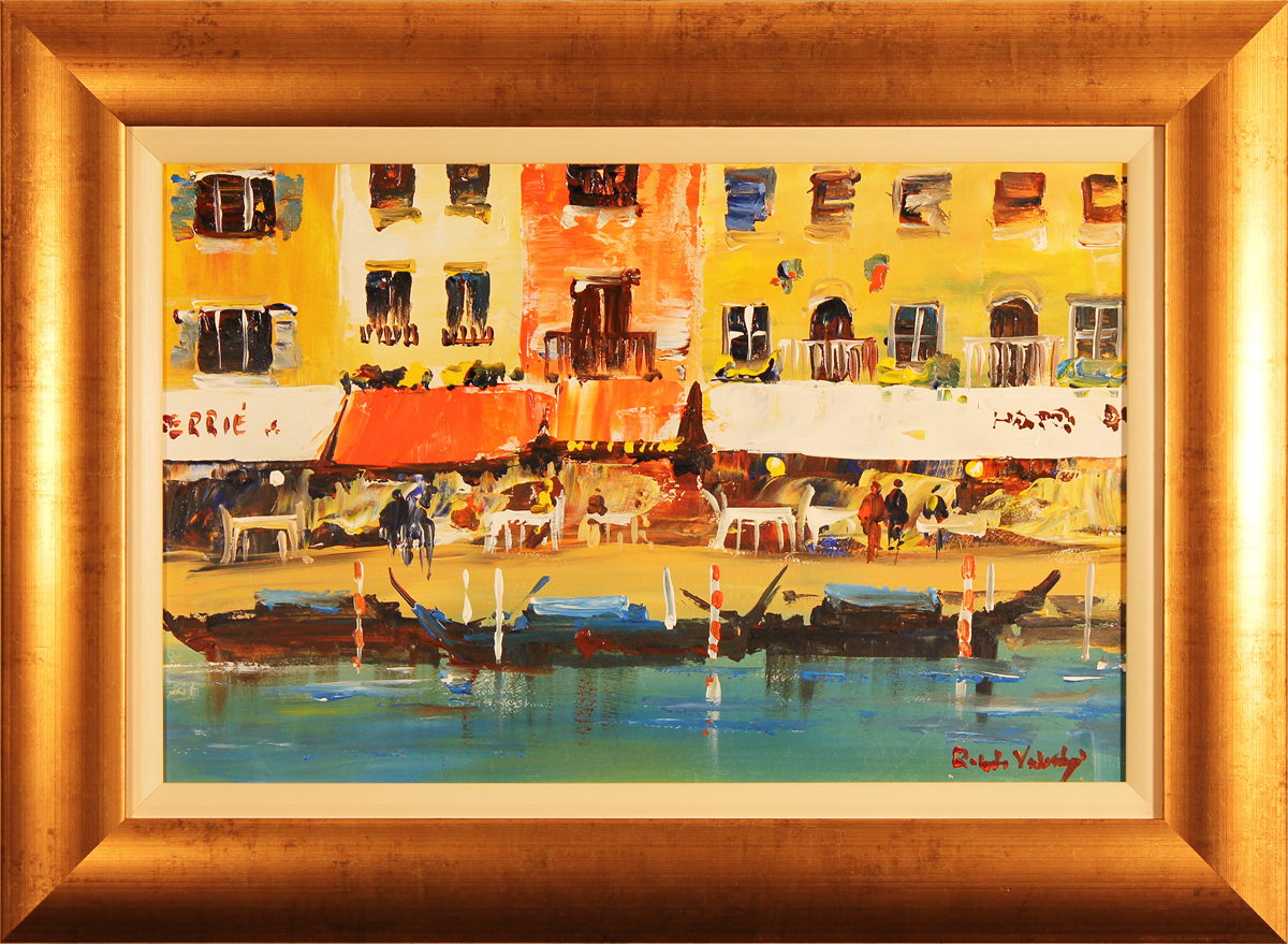 Roberto Luigi Valente, Original acrylic painting on board, Portofino. Click to enlarge