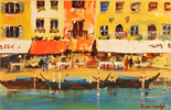 Roberto Luigi Valente, Original acrylic painting on board, Portofino Large image. Click to enlarge