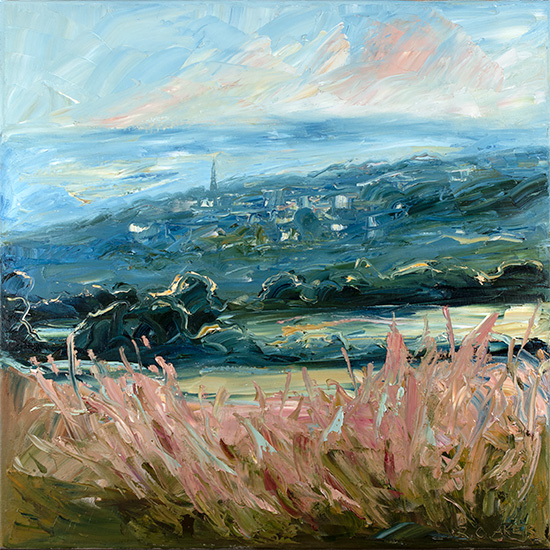 Rupert Aker, Original oil painting on canvas, Willowherb, Longridge