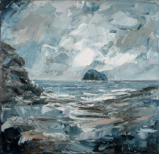 Rupert Aker, Original oil painting on canvas, Gull Rock, Trebarwith