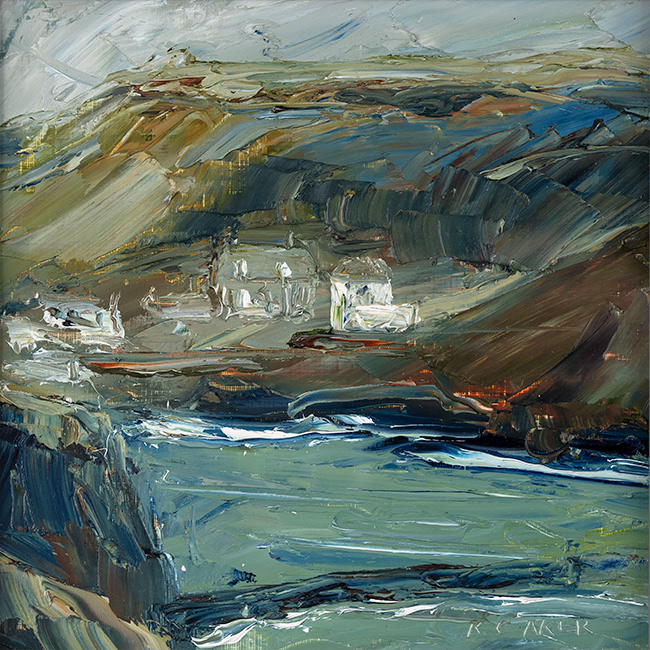 Rupert Aker, Original oil painting on paper, Port Isaac, Dawn