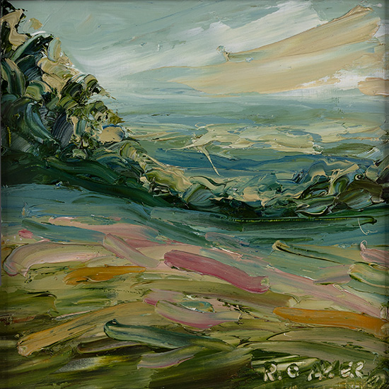 Rupert Aker, Original oil painting on paper, North Hills