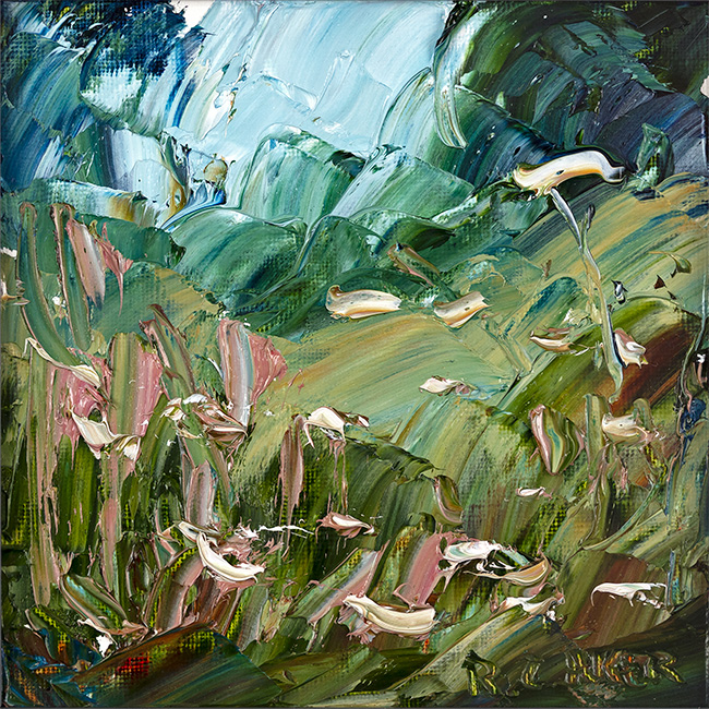 Rupert Aker, Original oil painting on paper, Verdant Summer II