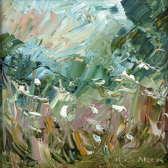 Rupert Aker, Original oil painting on paper, Verdant Summer