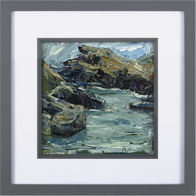 Rupert Aker, Original oil painting on paper, Boscastle Harbour