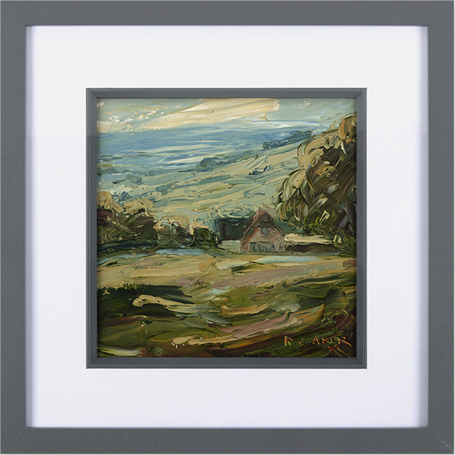Rupert Aker, Original oil painting on paper, Hartwell's Barn