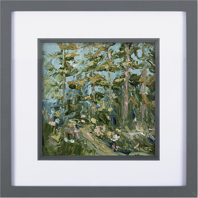 Rupert Aker, Original oil painting on paper, Larch, Badbury Clump