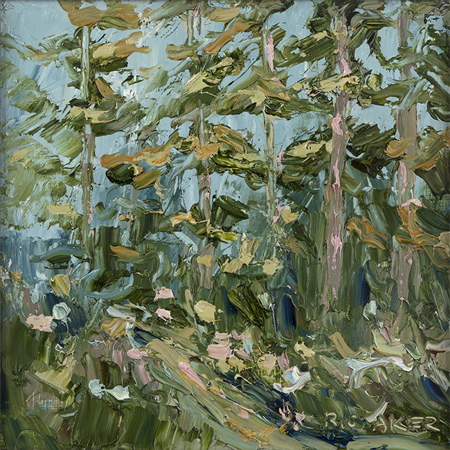 Rupert Aker, Original oil painting on paper, Larch, Badbury Clump