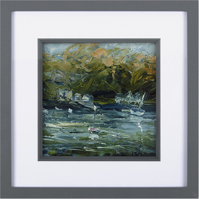 Rupert Aker, Original oil painting on paper, Bodinnick, click to enlarge