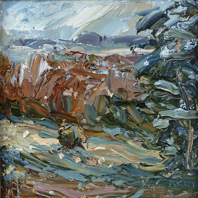Rupert Aker, Original oil painting on paper, Miserden, Autumn