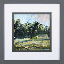 Rupert Aker, Original oil painting on paper, Field Barn