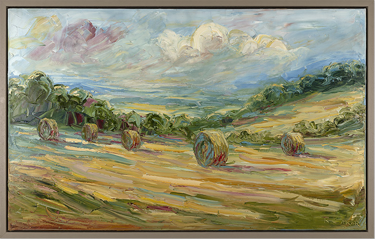 Rupert Aker, Original oil painting on canvas, Harvest Fields, click to enlarge