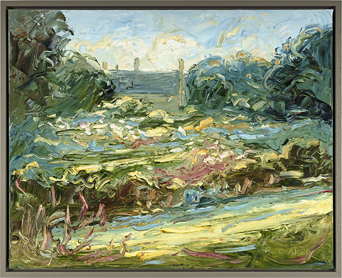 Rupert Aker, Original oil painting on panel, Cottage Gardens, click to enlarge